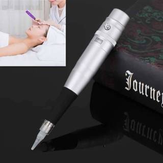 👉 Tattoo zilver active kleding Semi-permanente pen leerling bleken lip wenkbrauw instrument (zilver)