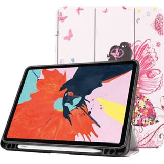 👉 Pencil active IPad Air 2020 hoes - 10.9 inch Tri-Fold Book Case met Apple Houder Flower Fairy 8719793113560