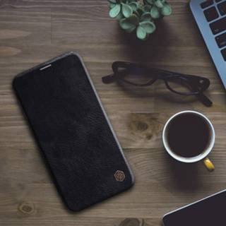 👉 Flip cover leather active zwart Apple iPhone 12 Pro Max Hoesje - Qin Case- 6902048201651