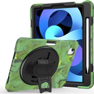 👉 Active IPad Air 10.9 (2020) hoes - Hand Strap Armor Case Camouflage 8719793117278