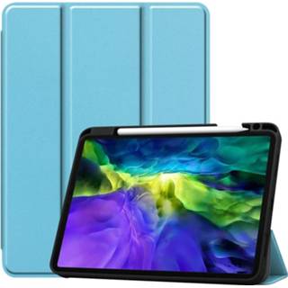 👉 Pencil blauw active IPad Pro 11 (2020) hoes - Tri-Fold Book Case Met Apple Houder Licht 8719793082941