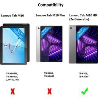 👉 Active Lenovo Tab M10 HD Hoes - 2e Generatie (TB-X306) 10.1 Inch Tri-Fold Book Case Auto Sleep/Wake Functie Galaxy 8719793117247