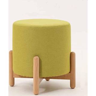 👉 Kruk houten active kinderen Home Doek Art Stool Massief kinderbankkruk (Matcha-Log Color)