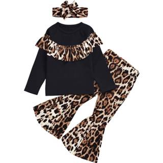 👉 Hoofddeksel zwart 110 active schoonheid Luipaardprint Hoofddeksels + Top Broek Driedelig pak (Kleur: Maat: 110)