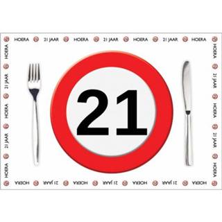 Tafel active placemats 21 jaar 10 stuks