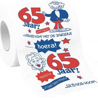 👉 Papier multikleur Cadeau Toiletpapier/wc-papier 65 Jaar - 65e Verjaardag Verjaardagscadeau Decoratie/versiering 8718758078005