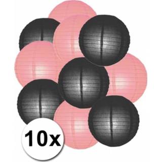 👉 Lampion active zwarte roze en feest lampionnen 10x
