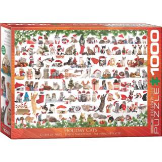 👉 Puzzel engels legpuzzels Holiday Cats (1000 stukjes) 628136609401