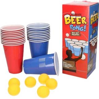 👉 Drankspel rood blauw volwassenen Drankspel/drinkspel beer pong set met red en blue cups