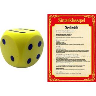 👉 Dobbelsteen geel active Sinterklaasavond/pakjesavond spel