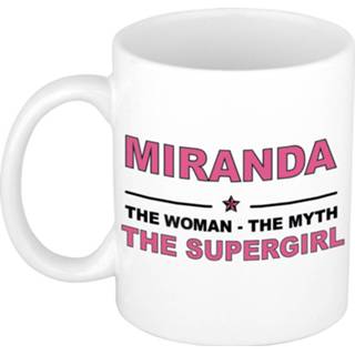 👉 Koffiemok multi keramiek vrouwen Namen / theebeker Miranda The woman, myth supergirl 300 ml