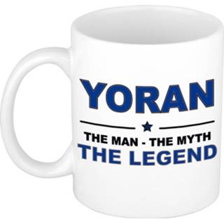 👉 Beker active mannen Yoran The man, myth legend beterschap cadeau mok/beker 300 ml