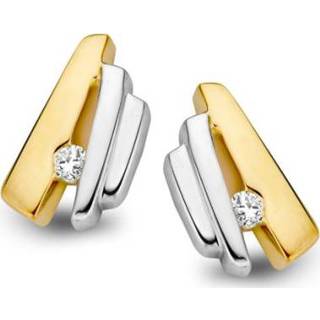 👉 Oorsteker bicolor diamant active Excellent Jewelry Speelse Oorstekers met 0,04 crt.