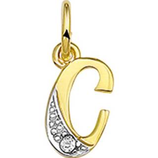 👉 Hanger geelgoud diamant active Alfabet Letter C van met