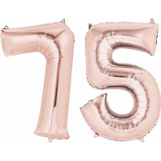 👉 Folie rosegoud active ballon cijfer 75