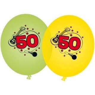 👉 Leeftijd ballon active groen geel 8x ballonnen 50 jaar en