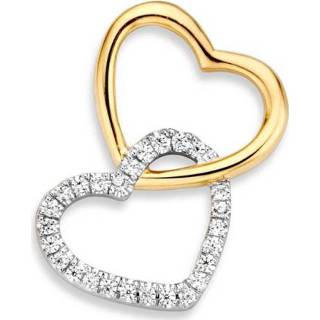 👉 Hanger witgoud geelgoud active Excellent Jewelry Dubbel Hartvormige van met 8785259691996