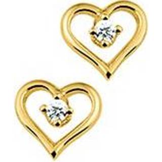 👉 Oorknop goud active Hart Oorknoppen van 14 Karaats met Zirkonia