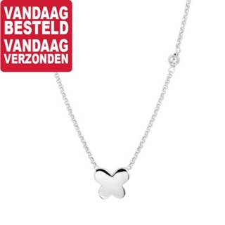 👉 Halsketting zilveren active Collier met Vlinderhanger en Bolletjes