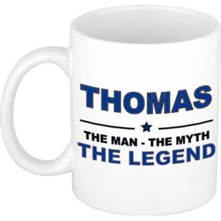 👉 Beker active mannen Thomas The man, myth legend beterschap cadeau mok/beker 300 ml