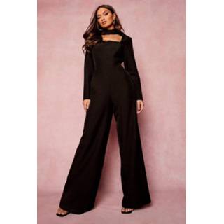 👉 Jumpsuit Wide Leg Met Hoge Hals En Uitsnijding