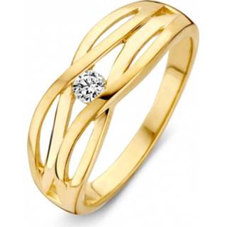 👉 Zirkonia active Excellent Jewelry Geelgouden Opengewerkte Stroken Ring met 8785259737342