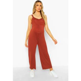 Zwangerschap Culotte Jumpsuit Met Stippen, Rust