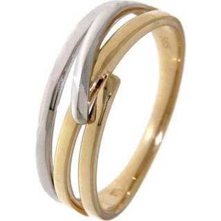 👉 Damesring bicolor active vrouwen Excellent Jewelry Dames Ring met Overlappende Stroken 8785259701367