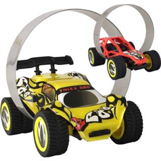 👉 Geel kunststof Trixx 360 Stunt Car Set Met Dubbele Ramp - 5425002414429