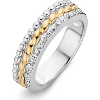 👉 Zirkonia bicolor active Excellent Jewelry Gevlochten Ring met Rand