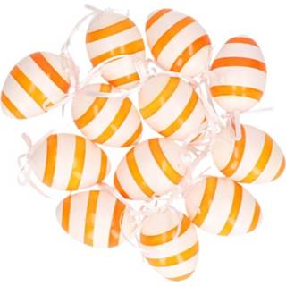 👉 Paastak active oranje wit Decoratie paaseieren voor oranje/wit gestreept 12 stuks