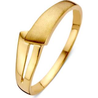 👉 Damesring active vrouwen Excellent Jewelry Geelgouden Dames Ring met Mat Uiteinde 8785259697134