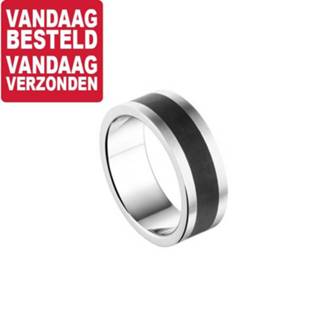 👉 Ringmat carbon active Edelstalen Ring met Donker / Ringmaat 20,2