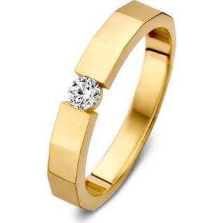 👉 Zirkonia gouden active Excellent Jewelry Hoekige Ring met