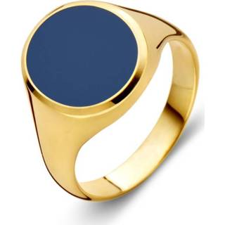 👉 Zegelring blauwe active Excellent Jewelry Geelgouden met Lagensteen