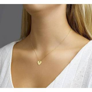 👉 Hanger active Hartvormige Geelgouden Graveer | Initial Letter