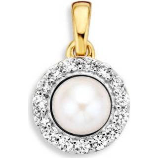 👉 Zirkonia hanger bicolor active Excellent Jewelry met Zoetwaterparel 8785259691453