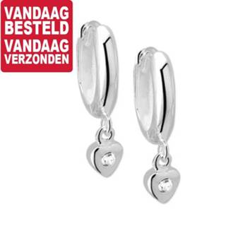 👉 Hanger zilver active Klapcreolen van met Strass Hart