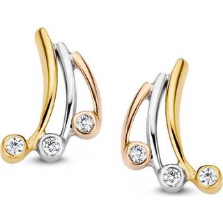 👉 Oorsteker active Excellent Jewelry Tricolor Oorstekers met Zirkonia?s