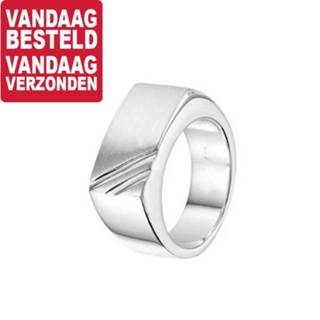 👉 Zilveren 20 active mannen Heren Ring met Diagonale Lijnen / Maat