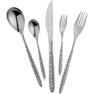 👉 Bestekset zilverkleur RVS unisex modern 30-delige Long Beach Mulex 4032955191881