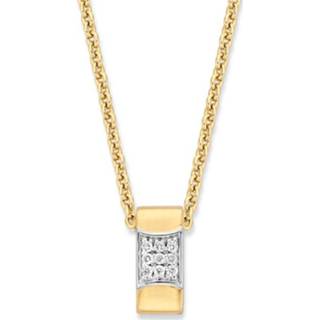 👉 Halsketting active Excellent Jewelry Geelgouden Collier met Rechthoekige Briljant Hanger 8785259691828