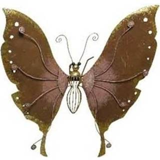 👉 Schutting active roze Brons/roze decoratie vlinder 36 cm