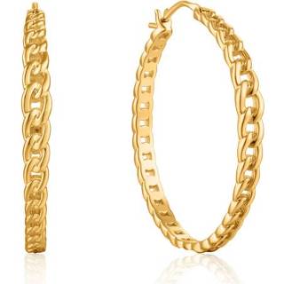 👉 Oorbel goudkleurige active Curb Chain Hoop Oorbellen van Ania Haie