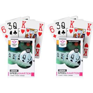 👉 Senior speelkaart plastic active 6x speelkaarten poker/bridge/kaartspel