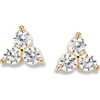 👉 Oorsteker active Excellent Jewelry Geelgouden Oorstekers met Drie Zirkonia?s
