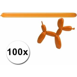 👉 Active oranje kunststof modelleerballonnetjes 100 stuks