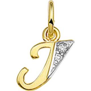 👉 Hanger geelgoud diamant active Alfabet Letter I van met