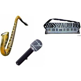 👉 Microfoon active Opblaasbare muziekband set keyboard en saxofoon