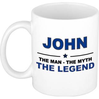 👉 Beker mannen John The man, myth legend cadeau koffie mok / thee 300 ml